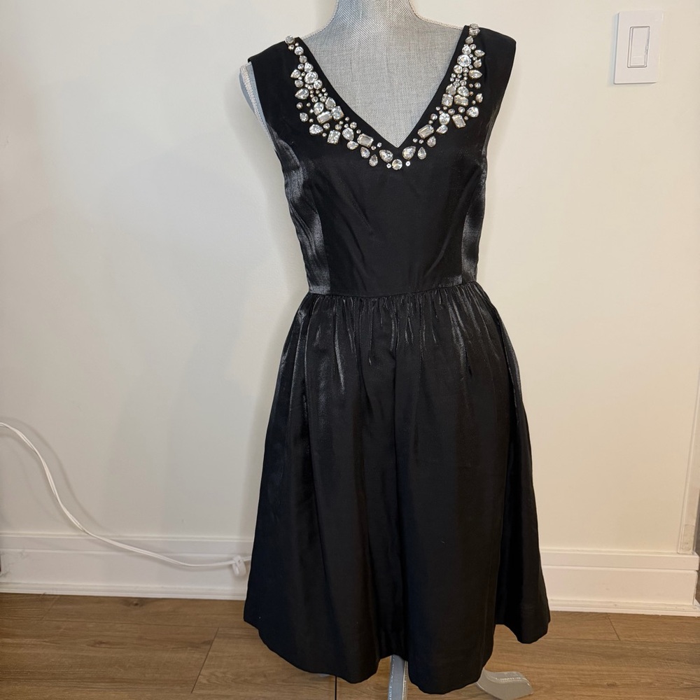 Lilly Pulitzer Black Midi Dress with Embellished Neckline